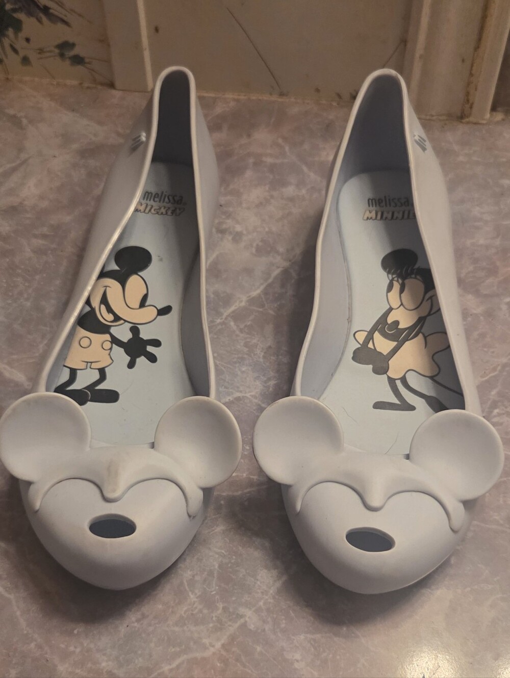 Melissa + Mickey Light Blue Jelly Flats